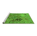 Sideview of Machine Washable Oriental Green Industrial Area Rugs, wshurb2961grn