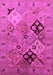 Machine Washable Oriental Pink Industrial Rug, wshurb2961pnk