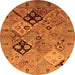 Round Oriental Orange Industrial Rug, urb2961org