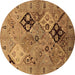 Round Oriental Brown Industrial Rug, urb2961brn