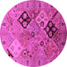 Round Oriental Pink Industrial Rug, urb2961pnk