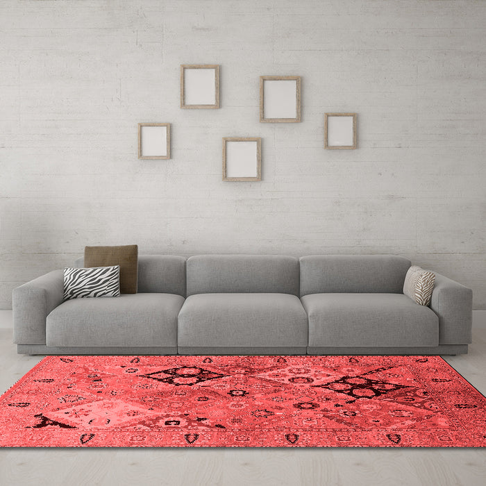Industrial Red Washable Rugs