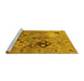 Sideview of Machine Washable Oriental Yellow Industrial Rug, wshurb2961yw