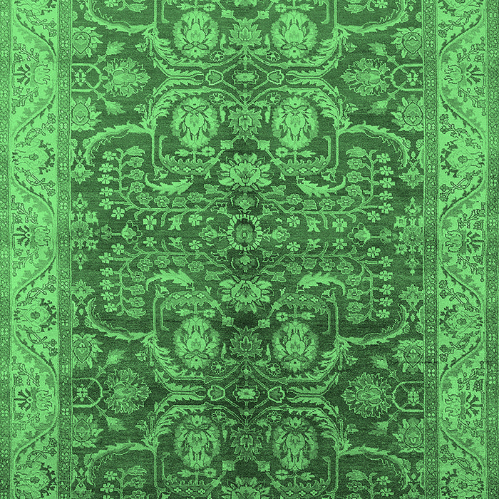 Machine Washable Oriental Emerald Green Industrial Area Rugs, wshurb2962emgrn