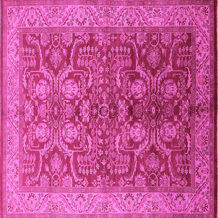 Square Machine Washable Oriental Pink Industrial Rug, wshurb2962pnk