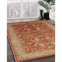 Mid-Century Modern Brown Sand Brown Oriental Rug, urb2962