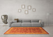 Machine Washable Oriental Orange Industrial Area Rugs in a Living Room, wshurb2962org