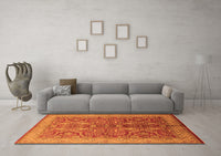 Machine Washable Oriental Orange Industrial Rug, wshurb2962org