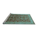 Sideview of Machine Washable Oriental Light Blue Industrial Rug, wshurb2962lblu