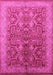 Machine Washable Oriental Pink Industrial Rug, wshurb2962pnk