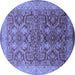 Round Oriental Blue Industrial Rug, urb2962blu