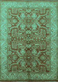 Oriental Turquoise Industrial Rug, urb2962turq