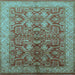 Square Oriental Light Blue Industrial Rug, urb2962lblu