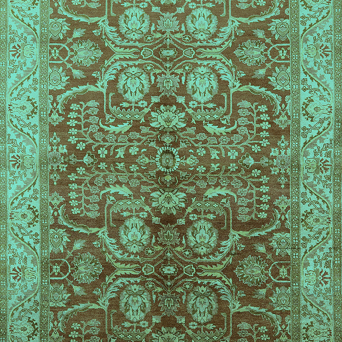Machine Washable Oriental Turquoise Industrial Area Rugs, wshurb2962turq