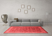 Machine Washable Oriental Red Industrial Rug, wshurb2962red