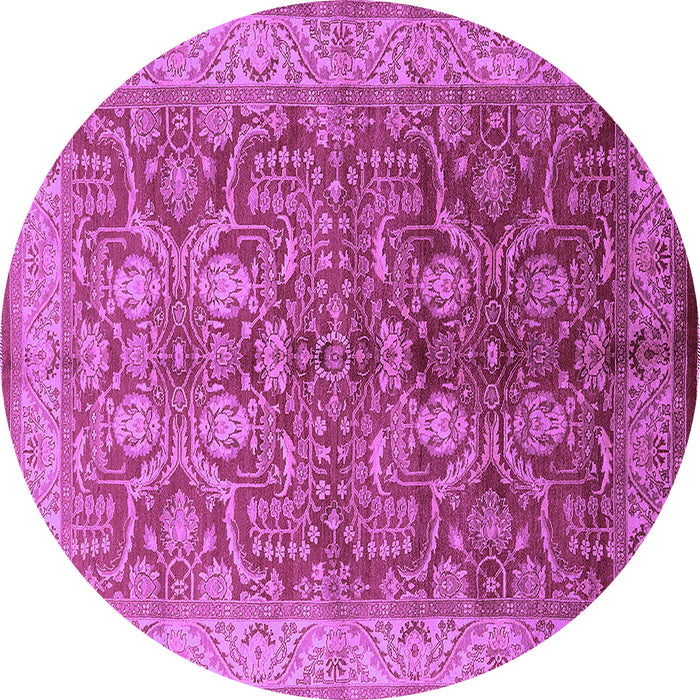 Round Machine Washable Oriental Purple Industrial Area Rugs, wshurb2962pur