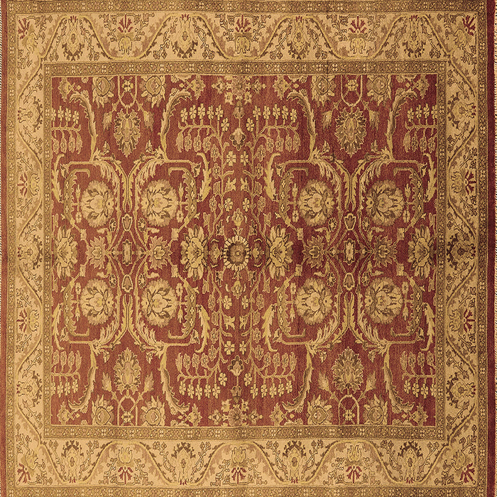 Square Machine Washable Oriental Brown Industrial Rug, wshurb2962brn