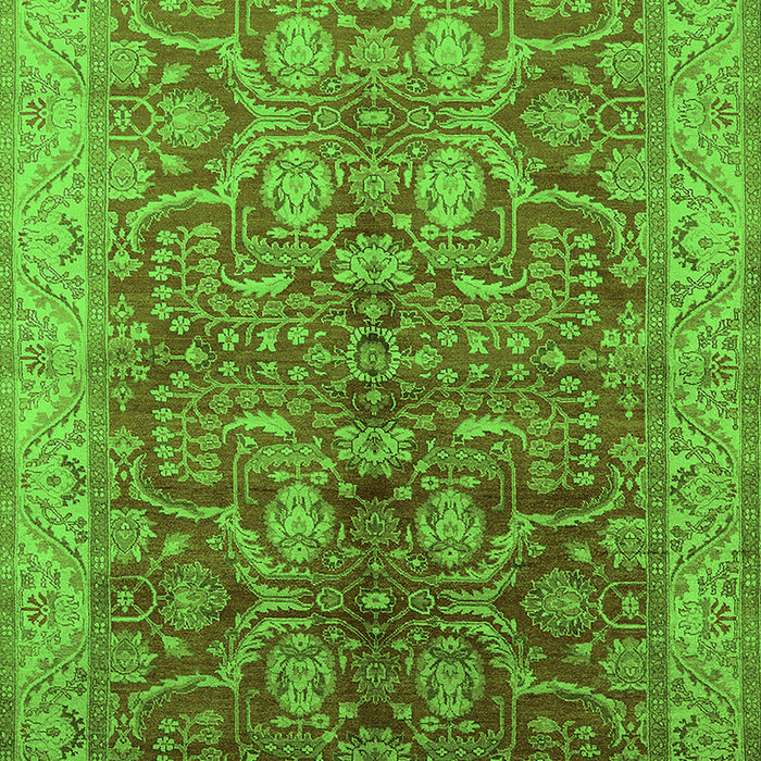 Machine Washable Oriental Green Industrial Area Rugs, wshurb2962grn