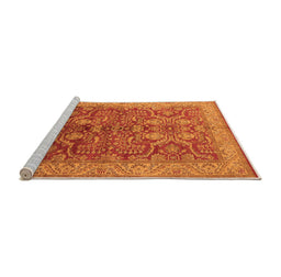 Sideview of Machine Washable Oriental Orange Industrial Area Rugs, wshurb2962org