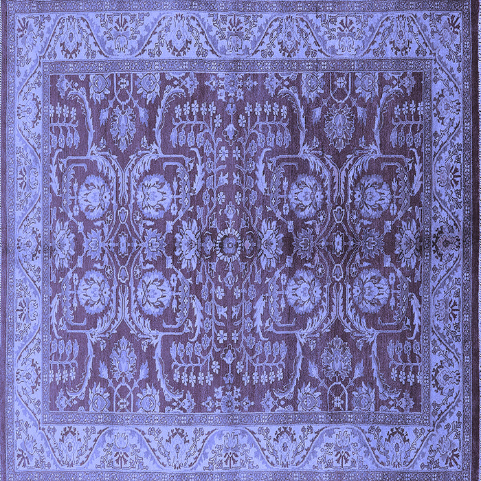 Square Machine Washable Oriental Blue Industrial Rug, wshurb2962blu