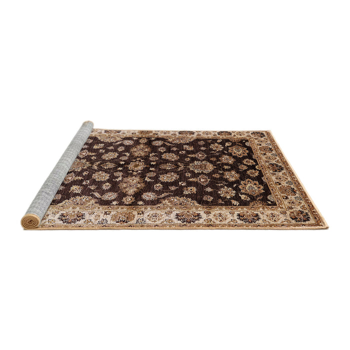 Sideview of Machine Washable Industrial Modern Bakers Brown Rug, wshurb2963