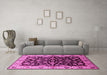 Machine Washable Oriental Pink Industrial Rug in a Living Room, wshurb2963pnk