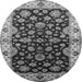 Round Oriental Gray Industrial Rug, urb2963gry