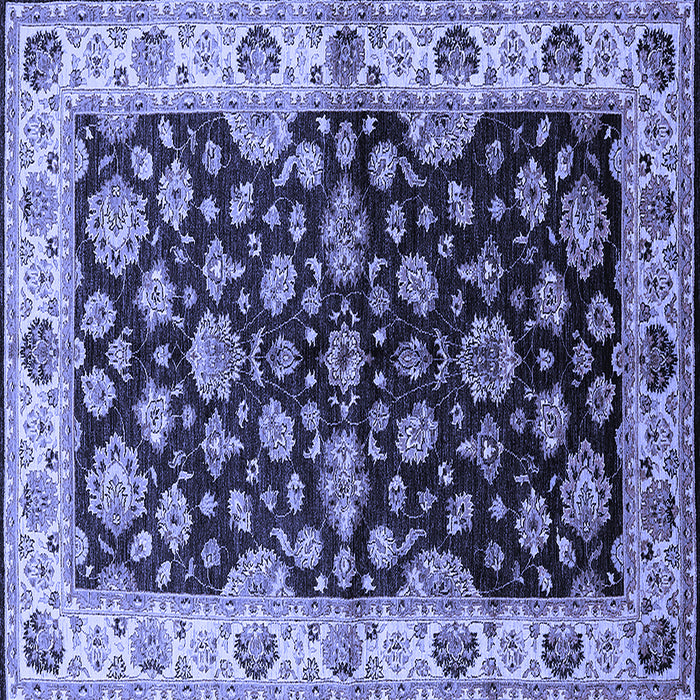 Square Machine Washable Oriental Blue Industrial Rug, wshurb2963blu