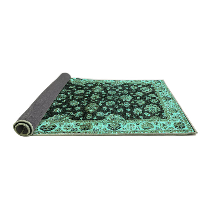 Sideview of Oriental Turquoise Industrial Rug, urb2963turq