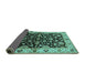 Sideview of Oriental Turquoise Industrial Rug, urb2963turq