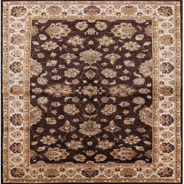 Square Machine Washable Industrial Modern Bakers Brown Rug, wshurb2963