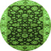 Round Oriental Green Industrial Rug, urb2963grn