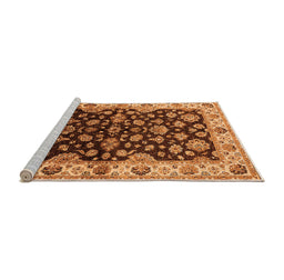 Sideview of Machine Washable Oriental Orange Industrial Area Rugs, wshurb2963org