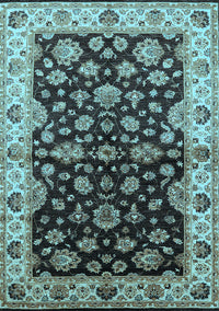 Oriental Light Blue Industrial Rug, urb2963lblu