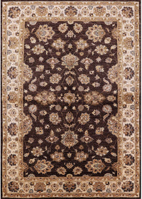 Machine Washable Industrial Modern Bakers Brown Rug, wshurb2963