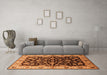 Machine Washable Oriental Orange Industrial Area Rugs in a Living Room, wshurb2963org