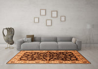 Machine Washable Oriental Orange Industrial Rug, wshurb2963org