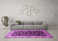 Machine Washable Oriental Purple Industrial Rug, wshurb2963pur