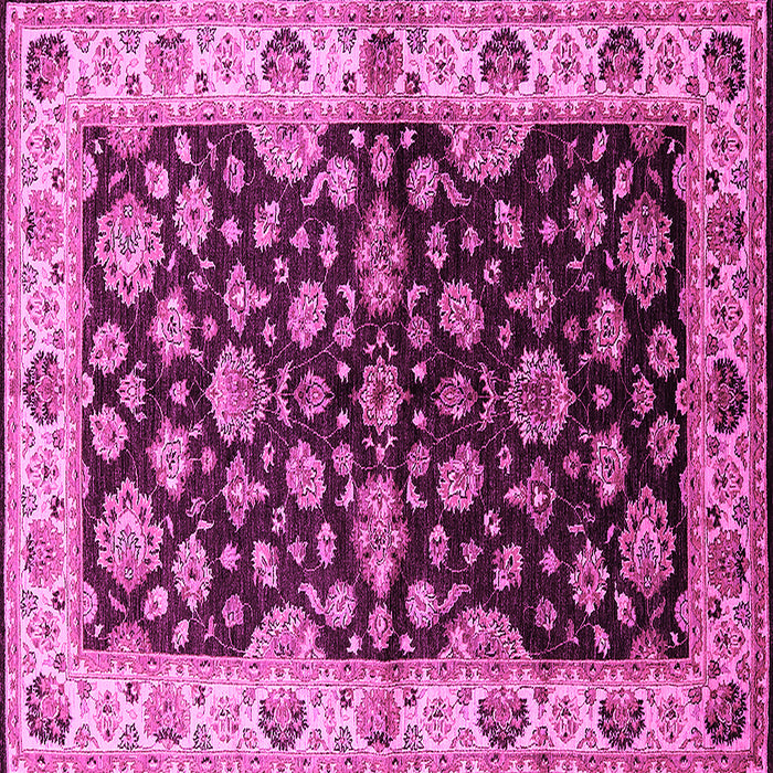 Square Machine Washable Oriental Pink Industrial Rug, wshurb2963pnk