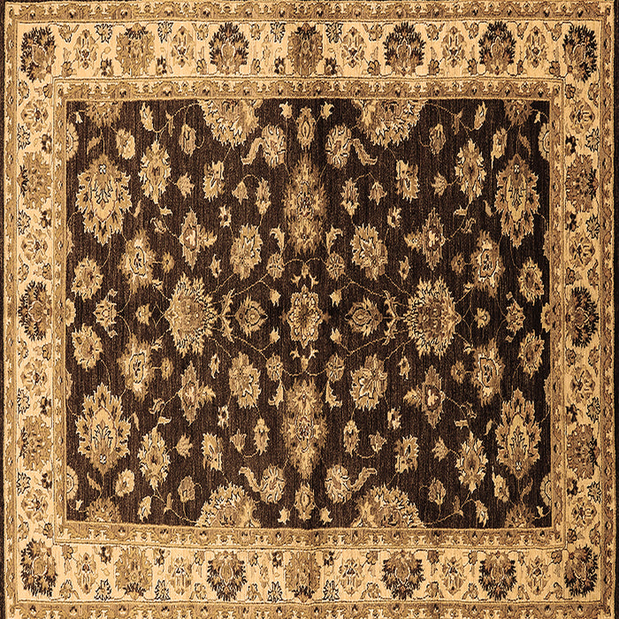 Square Machine Washable Oriental Brown Industrial Rug, wshurb2963brn