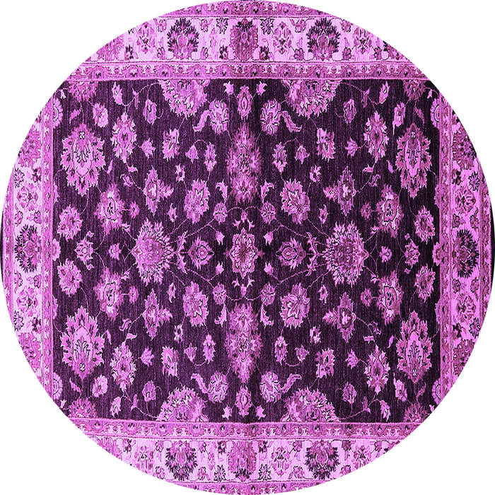 Round Machine Washable Oriental Purple Industrial Area Rugs, wshurb2963pur