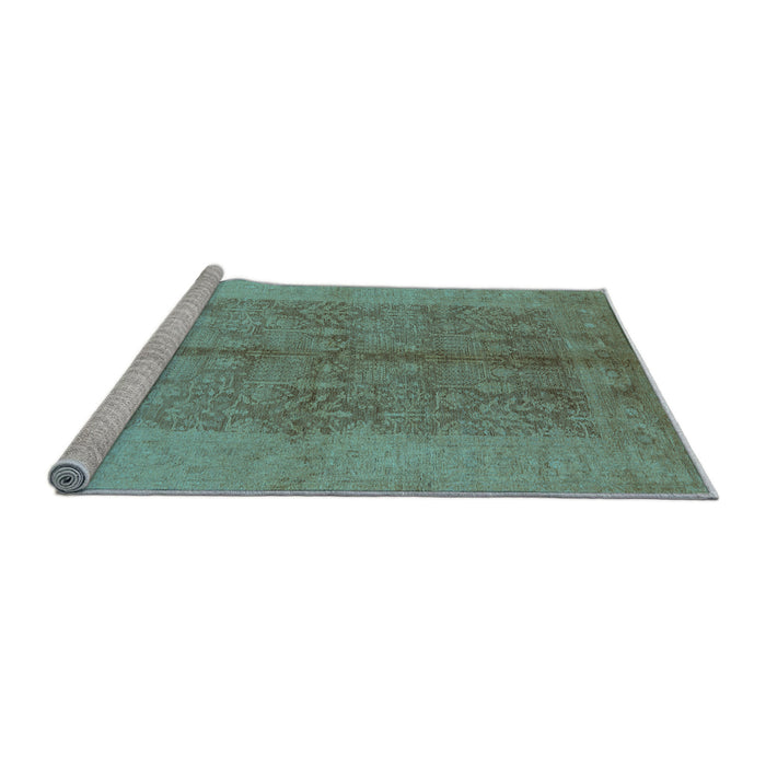 Sideview of Machine Washable Oriental Light Blue Industrial Rug, wshurb2964lblu