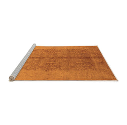 Sideview of Machine Washable Oriental Orange Industrial Area Rugs, wshurb2964org