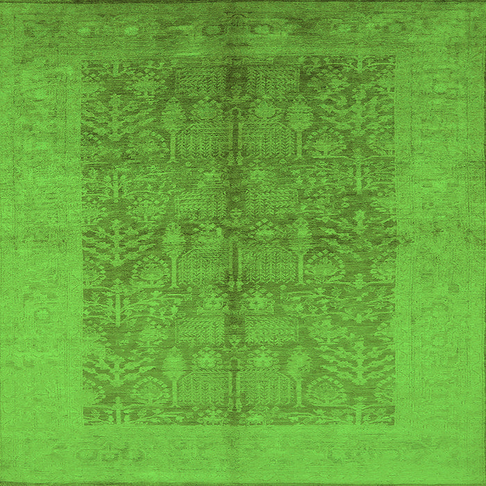 Square Machine Washable Oriental Green Industrial Area Rugs, wshurb2964grn