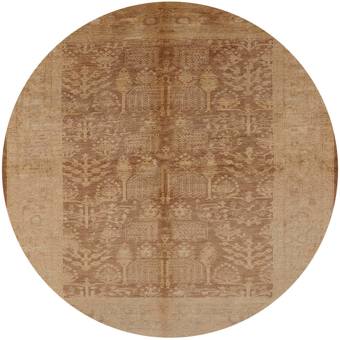 Round Machine Washable Industrial Modern Peru Brown Rug, wshurb2964