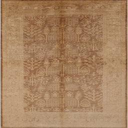 Square Mid-Century Modern Brown Oriental Rug, urb2964