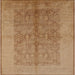 Square Mid-Century Modern Brown Oriental Rug, urb2964