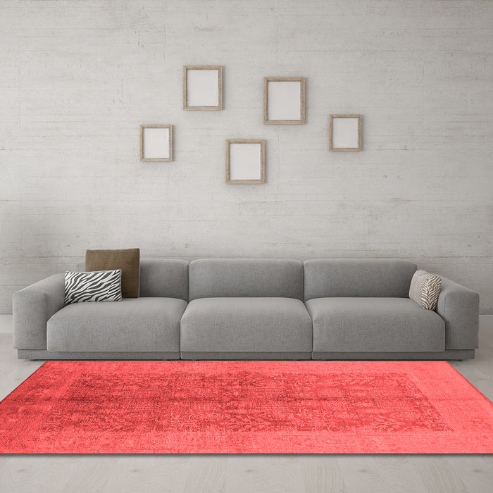 Industrial Red Washable Rugs