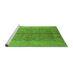 Sideview of Machine Washable Oriental Green Industrial Area Rugs, wshurb2964grn