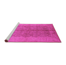 Sideview of Machine Washable Oriental Pink Industrial Rug, wshurb2964pnk